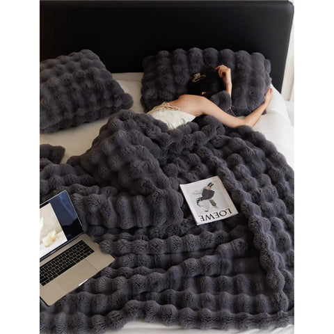 Image of Polyester Rabbit Velvet Blanket