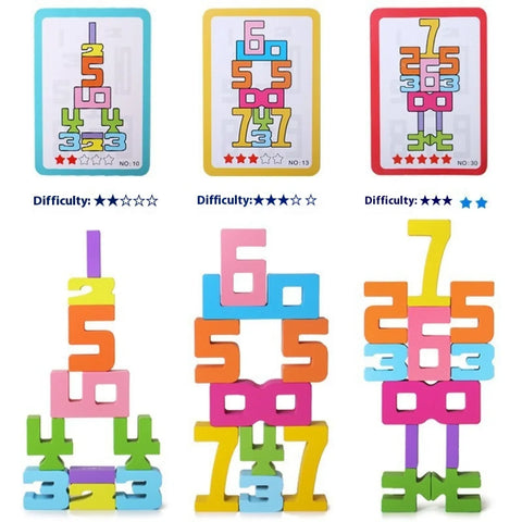Image of Wooden Number Blocks Set