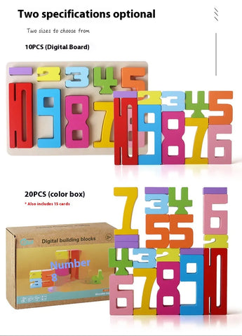 Image of Wooden Number Blocks Set