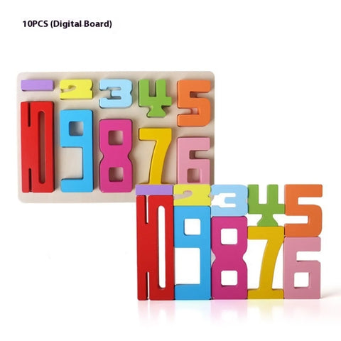 Image of Wooden Number Blocks Set