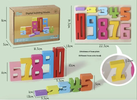 Image of Wooden Number Blocks Set