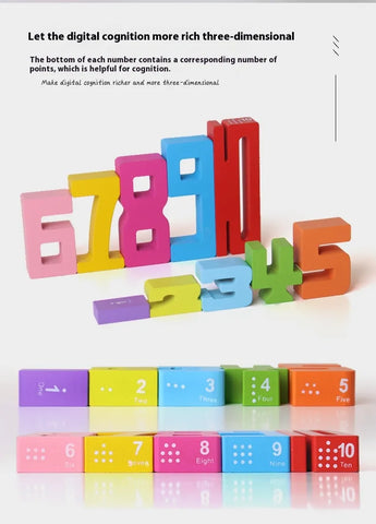 Image of Wooden Number Blocks Set