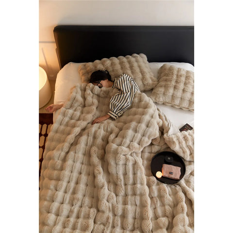 Image of Polyester Rabbit Velvet Blanket