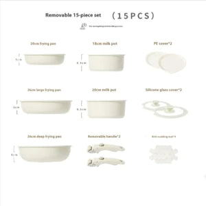 Removable Handle Non-Stick Pot Set with Steamer – Versatile Household Cookware