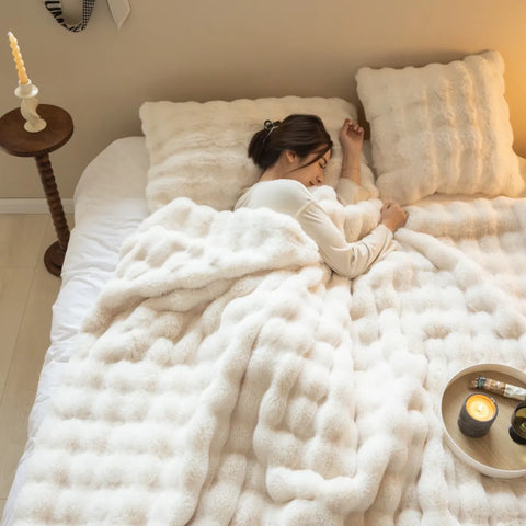 Image of Polyester Rabbit Velvet Blanket